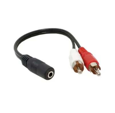 Stereo Mini Jack 3.5mm 1/8 Female to 2 Male RCA Plug Audio Y Type Adapter Cable 8inch | Компьютеры и офис