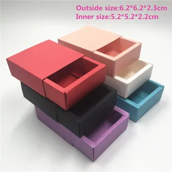 

30Pcs/Lot 6.2x6.2x2.3cm Pure Candy Color Paper Cardboard Drawer Pull Gift Box Wrapping Packing Box For Handmade Soap Wax Candle