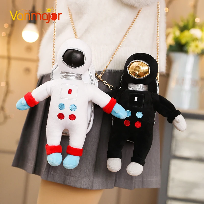 

25cm Creative Plush Space Man Wallet Backpack Pocketbook Cute Girl Purse Plush Bag Bolso De La Muchacha Bolso