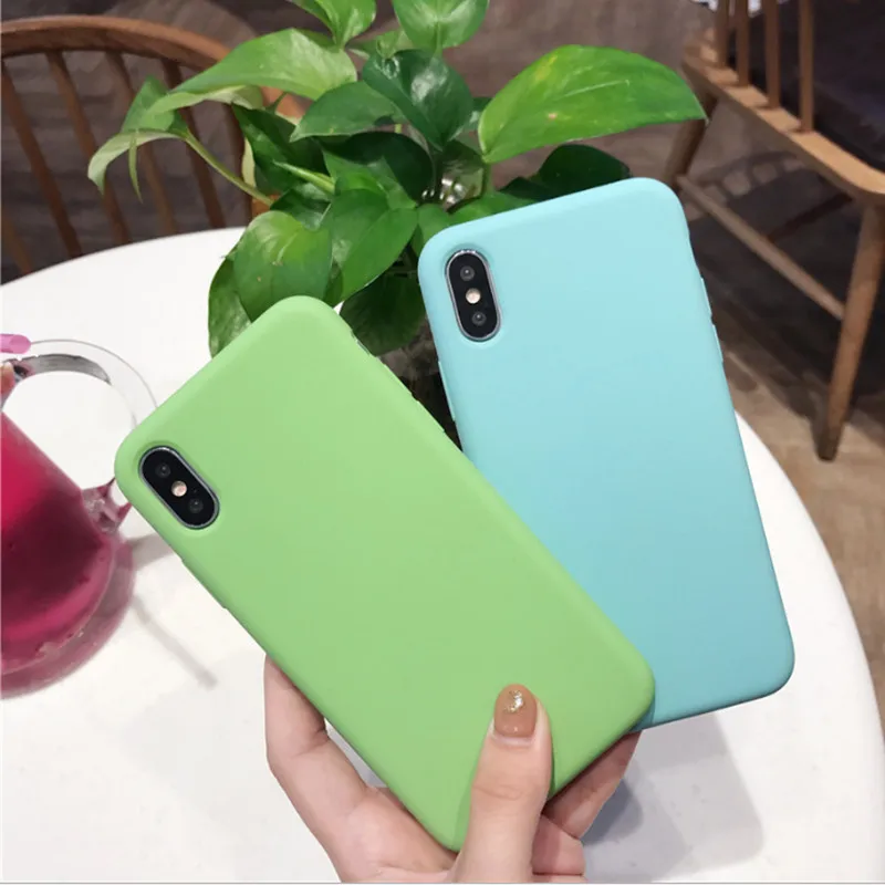 Универсальный чехол для телефона iPhone7 6 6s 8 X Plus 5 5S XR XS Max простой однотонный ультра