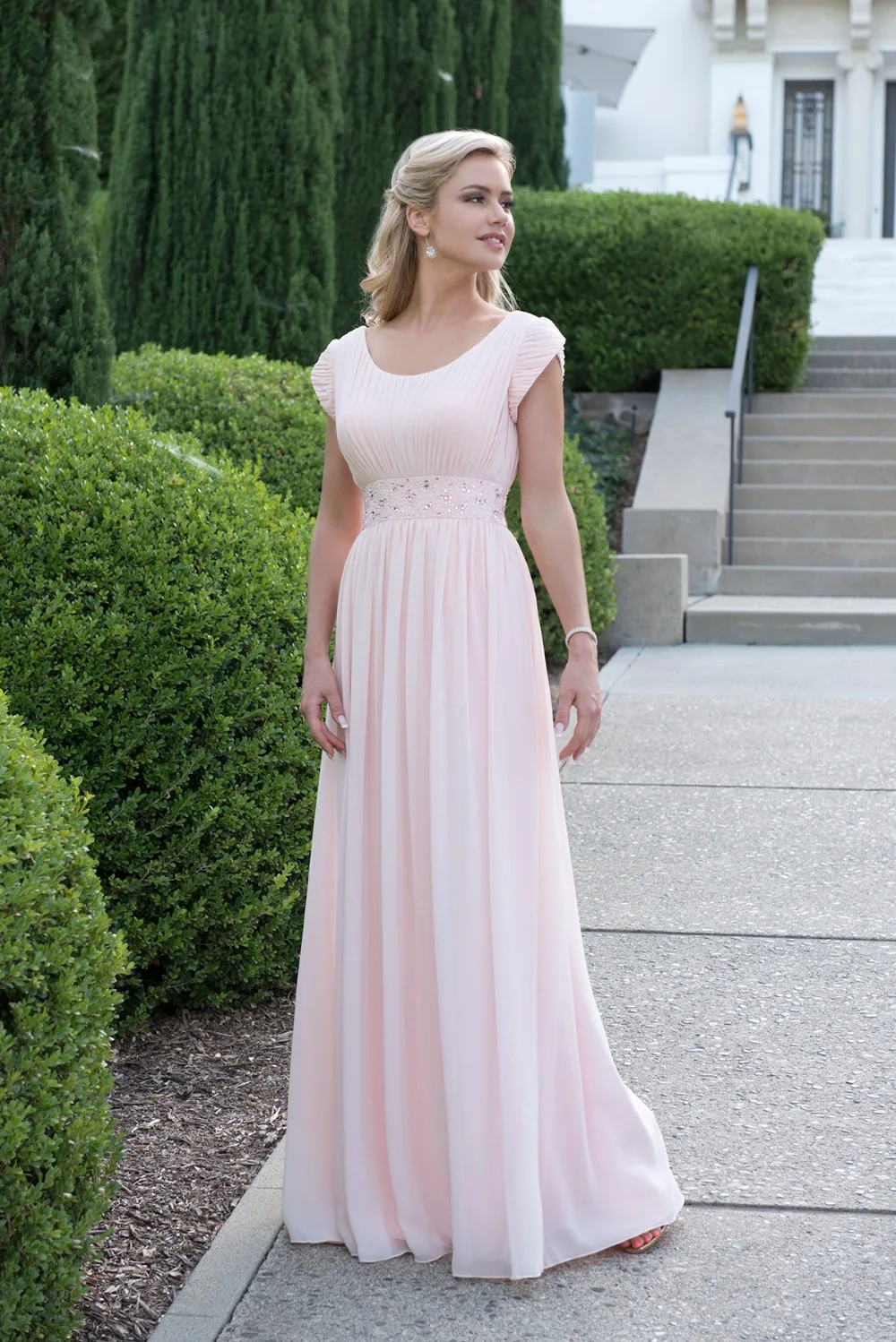 light pink dress modest