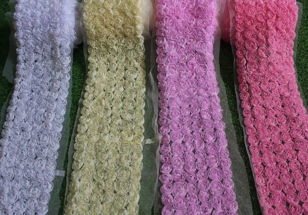 

30y 10-12cm Chiffon 6 Rows of Rosettes Flower Lace in Girls Hair Boutique Bows,Clothes,Dress Accessories