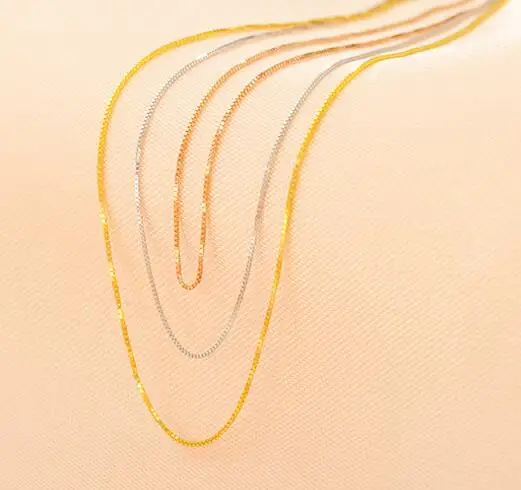 Gorgeous Solid Au750 18K Rose Gold Chain Women Box Link Necklace 16inch Gorgeous Solid Au750 18K Rose Gold Chain Women Box Link Necklace 16inch