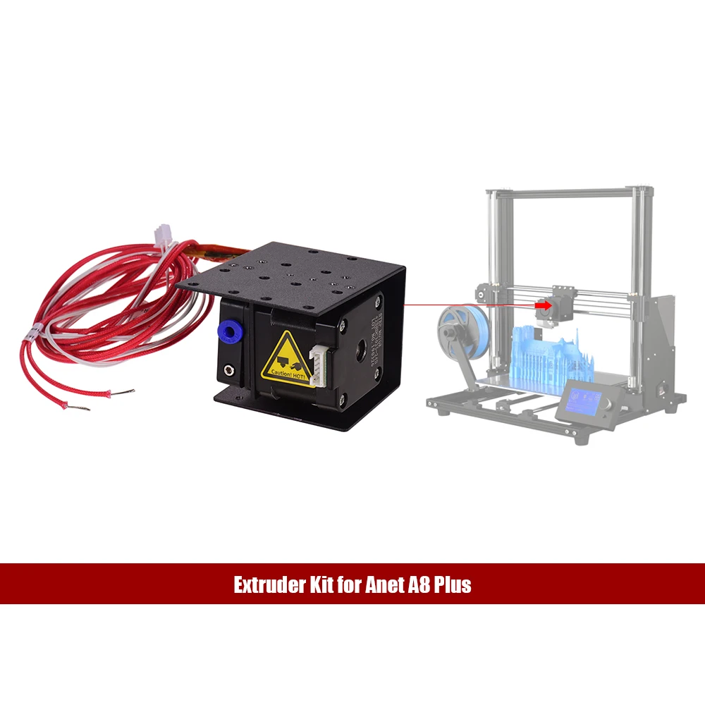 

3D Printer Extruder Remote Feeder Feeding Kit with 1.5 Meters Heater Tube 0.4mm Nozzle Head 42 Stepper Motor Metal Extruder