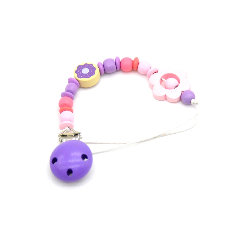 

Wood Purple Pacifier Clip Chain Dummy Clip Pacifier Holder Soother Prendedor de Chupeta Nipple Holder For Infant Baby Feeding