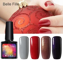 Belle Fille 1Pcs Nail Gel Polish Gel Long Lasting Shining Colorful Gel Nail LED UV Soak-off Hot Sell Nail Gel 20 Colors
