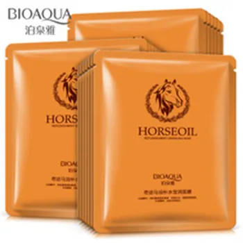 

BIOAQUA 60Pcs Horse Oil Face Mask Moisturizing Nourishing Oil Control Tightening Anti-aging Anti-wrinkle Cleaning Blackhead