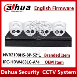 Экспресс-доставка, камера слежения Dahua Системы 6MP IP Камера IPC-HDW4631C-A & 8ch 8POE NVR2108HS-8P-S2 наблюдения P2P Системы s