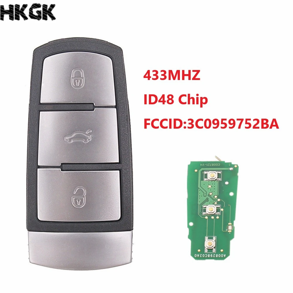 KEYECU-for-Volkswagen-Magotan-Passat-CC-Replacement-Remote-Control-Car-Key-Fob-433MHz-ID48-FCC-ID