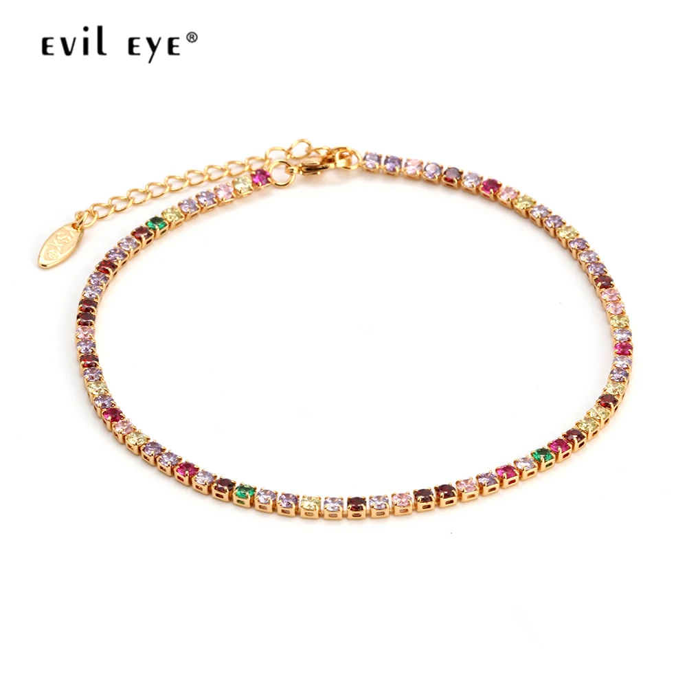 Evil Eye Anklet Feet Bracelet Gold Color Leg Ankle Chain for Women Colorful Micro Pave Zircon Summer Fashion foot Jewelry EY6317 Evil Eye Anklet Feet Bracelet Gold Color Leg Ankle Chain for Women Colorful Micro Pave Zircon Summer Fashion foot Jewelry EY6317
