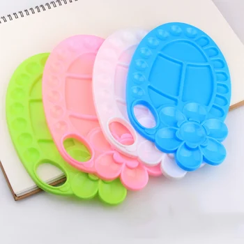 

1PC Multifunction Six-Leaf Flower Shape Plastic Palette ColorfulArtist Acrylic Watercolor Painting Palette Drawing Tool Supplies