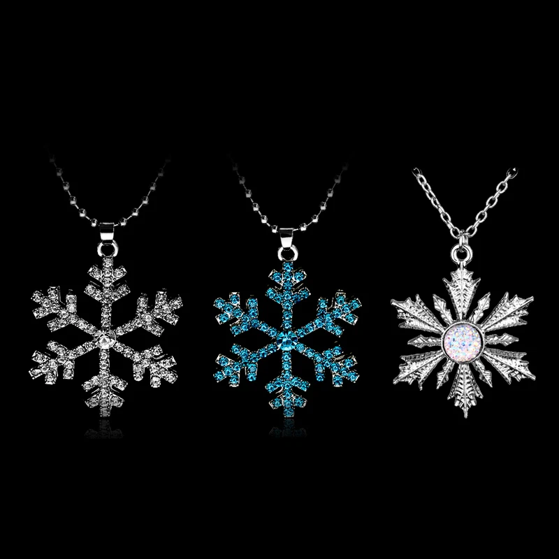 

Once Upon Time Anna Elsa Family Love Christmas Gift Magic Snow Shape Pendant Necklace Christmas Gift Dropshipping