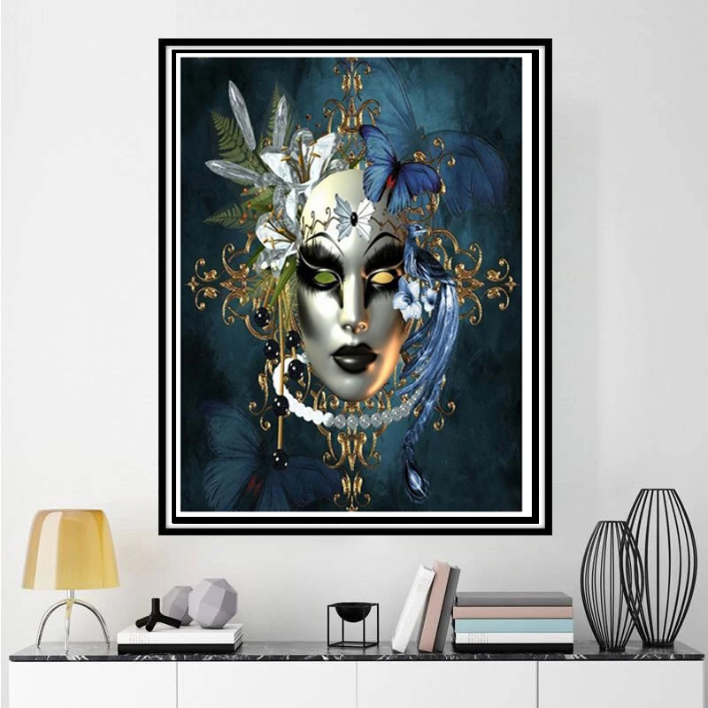 

5D diy diamond painting woman mask full square diamond embroidery full display mosaic cross stitch home decor 2019 new