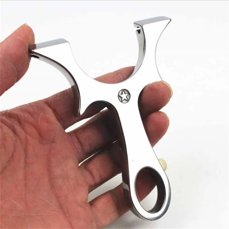 Stainless Titanium Steel Metal Slingshot Catapult Sling Shot Marble