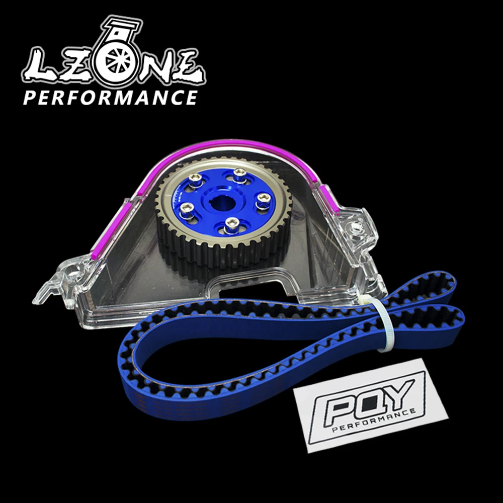 

LZONE - HNBR Racing Timing Belt + Aluminum Cam Gear + PQY Cam Cover FOR 92-00 Civic D16Z D16Y JR-TB1002B+6542B+6337