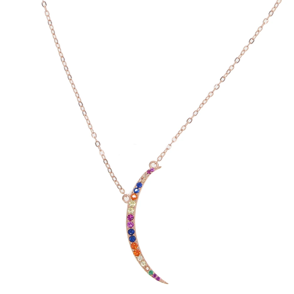 2018 new multi color moon crescent moon charm summer colorful cute delicate girl women skinny moon necklace 925 sterling silver 2018 new multi color moon crescent moon charm summer colorful cute delicate girl women skinny moon necklace 925 sterling silver