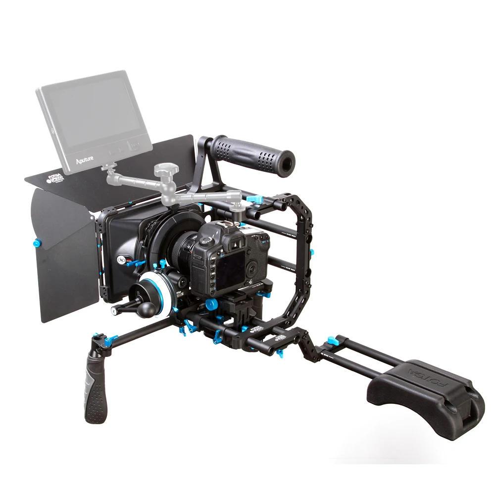 CAMTREE Camera Lens Support Bracket with 15mm Rail Rod Support Height Adjustment up to 25mm