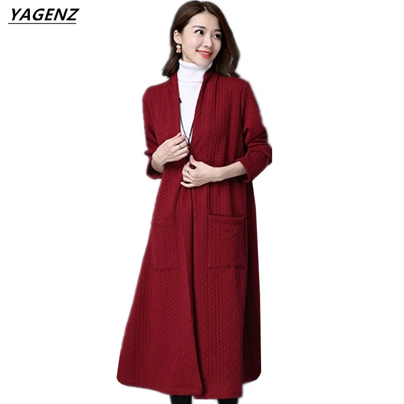 ^*Best Offers Long Cardigan Female 2017 Autumn Winter Casual Warm Sweater Knitted Cardigans Solid Color Outerwear Female Sweaters YAGENZ A24 ^*Best Offers Long Cardigan Female 2017 Autumn Winter Casual Warm Sweater Knitted Cardigans Solid Color Outerwear Female Sweaters YAGENZ A24