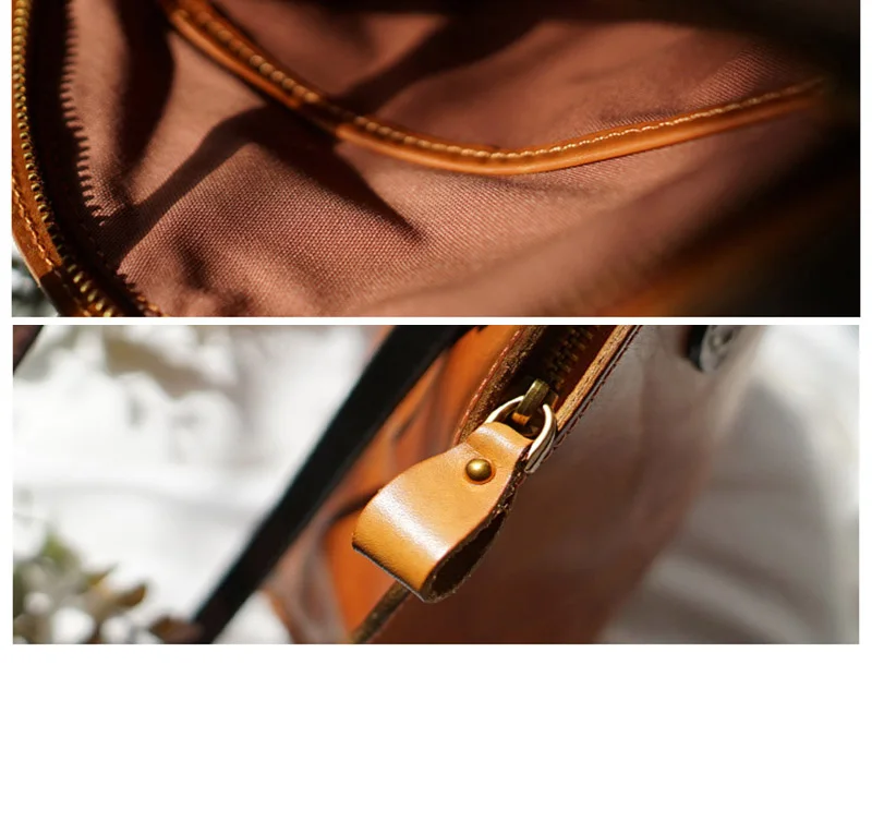 AETOO Lady Leather handmade fashion handbag, tanning cowhide retro color making old shell bag, female crossbody bag