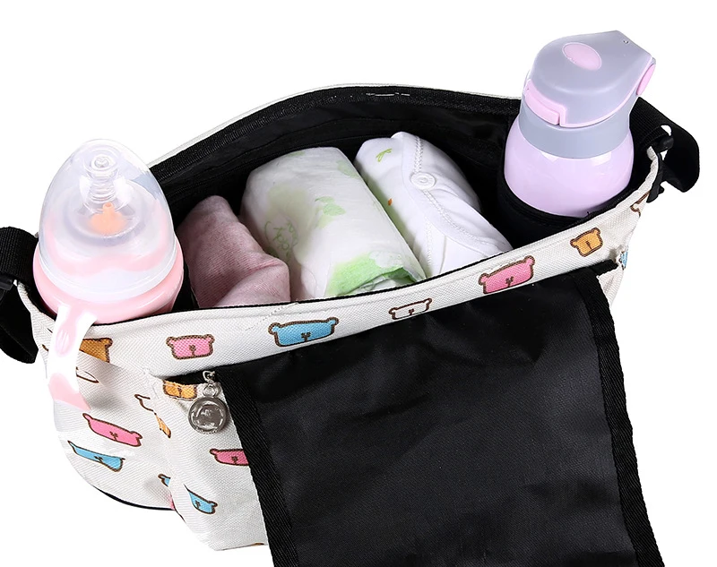 HTB1P1uhXdfvK1RjSspfq6zzXFXab Baby Stroller Organizer Bag with Tissue Pocket and Cup Holders Extra-Large Storage Space Baby Stroller Accessories Bag Nappy Bag