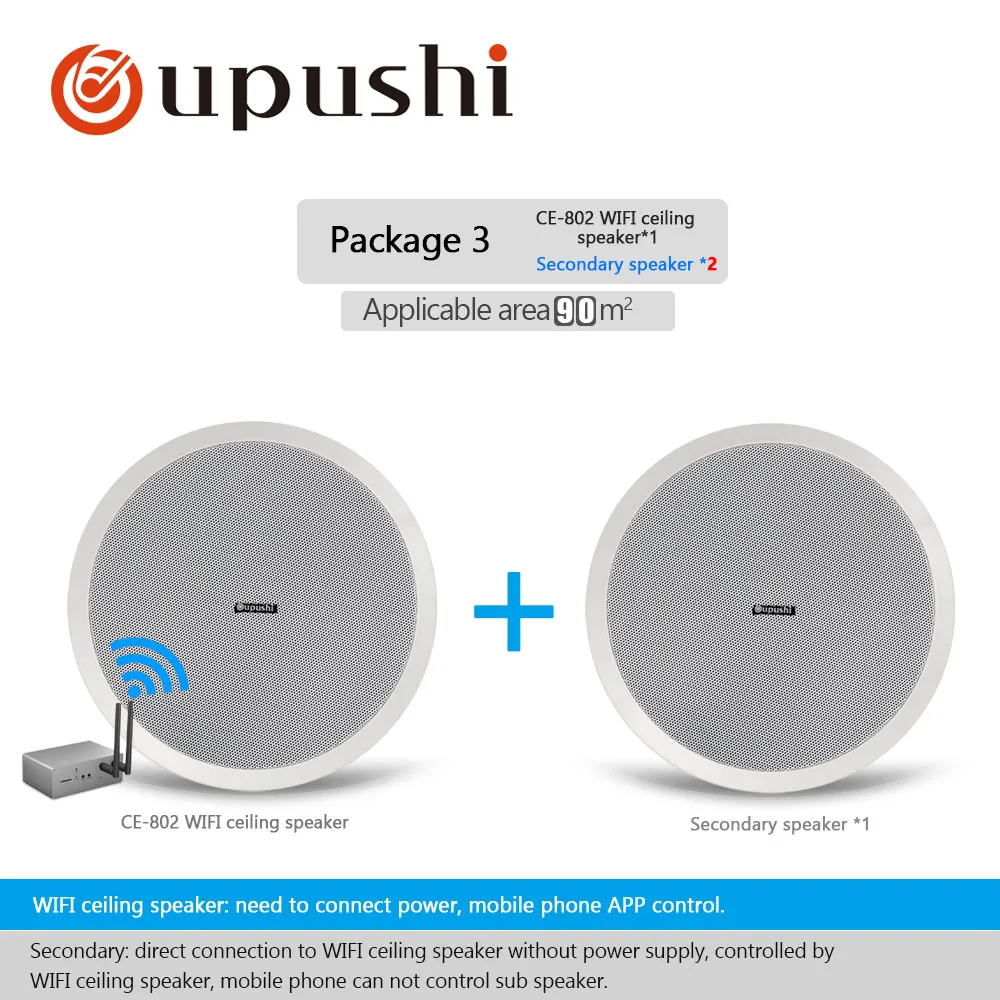 Oupushi ce802 10-20 Вт wifi потолочный динамик для системы домашнего кинотеатра и семейной фоновой музыкальной системы - Цвет: SET3