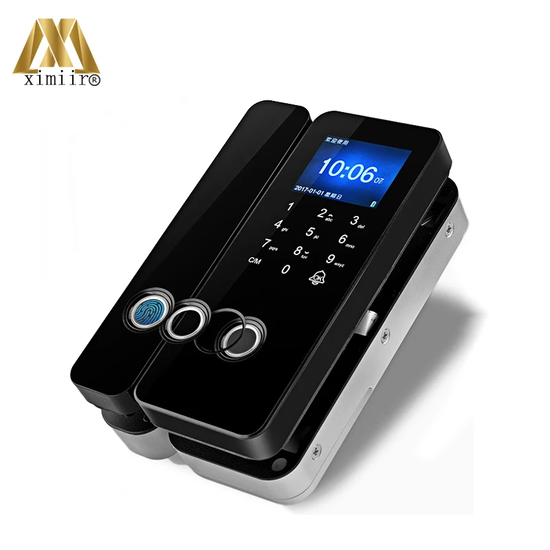 Бесплатная доставка Smart Fingerprint дверной замок XM-308 биометрический стеклянный дверной замок Поддержка отпечатков пальцев, карта, пароль