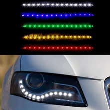 2 Pieces Universal Car Decorative Flexible Daytime Running Light 15SMD 30cm 12V Waterproof COB DRL Fog LED Strip Light Lamp