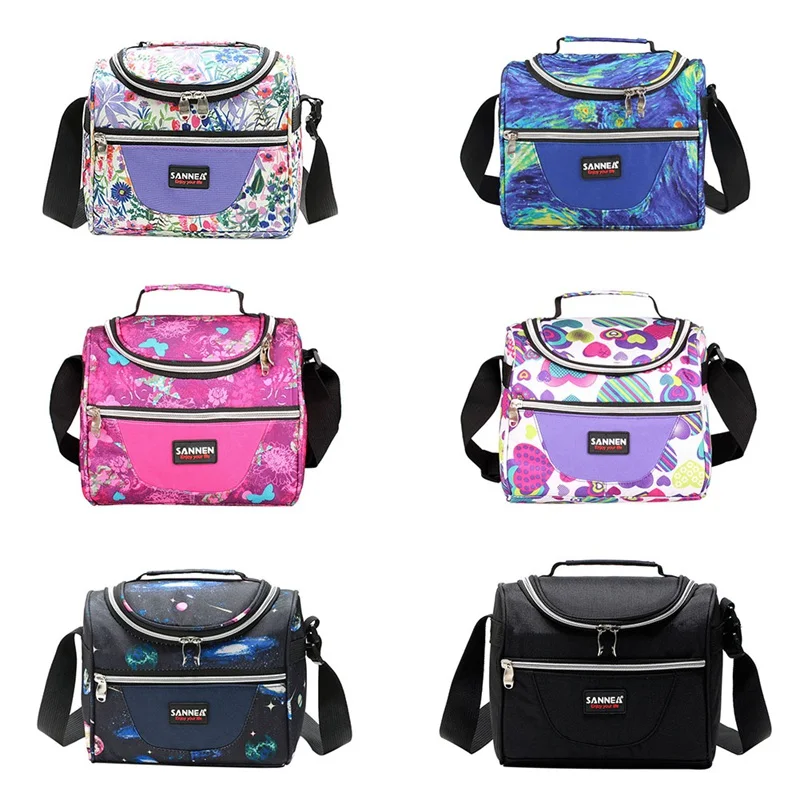 

Lunch Bag Outdoor Portable Adjustable Cooler Insulated Thermal Zipper Camping Picnic Box Container Handbags With Shoulder Strap