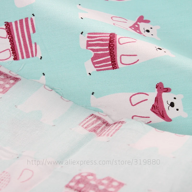 TIANXINYUE cartoon Fabric 6 pcs 40*50cm bear Cotton Fabric DIY Patchwork Sewing Bedding baby pillow Cloth