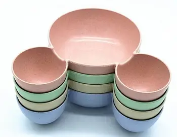 

20 pcs lot Cute Feeding Plate Bowl Fruit Snack Dishes Kids Children Tableware Set Pratos Baby Feeding Prato Infantil