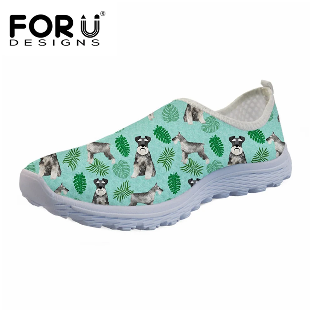 

FORUDESIGNS Cute Schnauzer Dog Pattern Women Flats Shoes Summer Comfortable Casual Ladies Loafers Shoes Woman Chaussures Femme