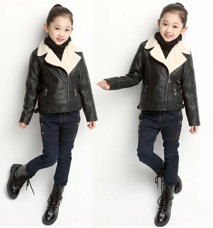 Весенняя осенняя детская верхняя одежда среднего размера 3 5 7 8 9 11 13 лет детские шорты девочки дизайнерская куртка из искусственной кожи куртка для девочек