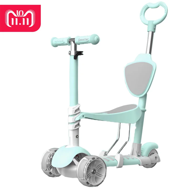 

Kidsruun Baby Three-Wheeled Trolley Children's Skateboard Tricycle Trousers Trolley Adjustable Trousers