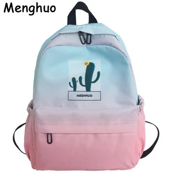 

Fashion Rainbow Color Nylon Zipper Backpack Girls Casual Large Capacity Schoolbag Women Stylish Travel Backpack Mochila Feminina