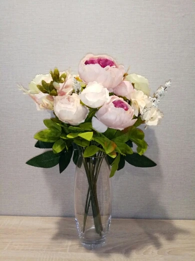 Европейский 1 букет, Шелковый Искусственный цветок, пион, яркий осенний шелк, имитация пиона, домашние Цветочные Декоративные цветы, венок