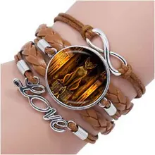 Древний Египетский браслет статуя богини кошки Египетский браслет Властелина стеклянные браслеты ручной работы женские ювелирные изделия Аксессуары для амулетов