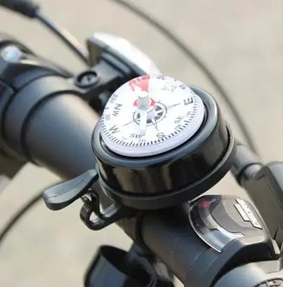 Q027 Горячая горный велосипедный Звонок Компас велосипедный руль алюминиевый сплав водонепроницаемый кольцо Рог Спорт велосипедный Звонок - Цвет: Черный