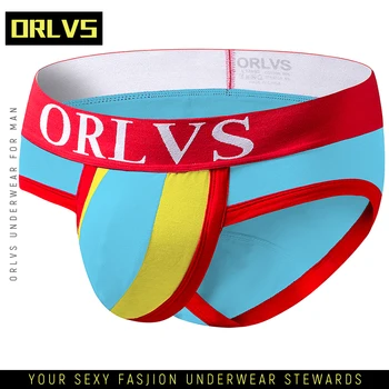 

ORLVS Striped Underpants Cotton Male Panties Hot Sale Slip Cueca 16 Color Soft Gay Briefs OR15