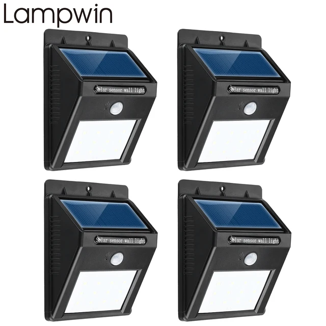Lampwin 4pcs Lot Waterproof 12led Solar Light Pir Motion Lampwin 4pcs Lot Waterproof 12led Solar Light Pir Motion Sensor Led Garden Outdoor Pathway Wall