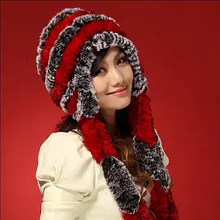 Winter hats for women new rex rabbit fur line Han edition tide female earmuffs caps round hat fashion to keep warm real fur hat