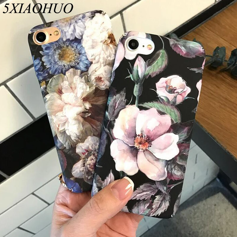 5 xiaohuo простой ретро цветок телефон чехол для Apple iPhone 6 Чехол Творческий маслом S 7