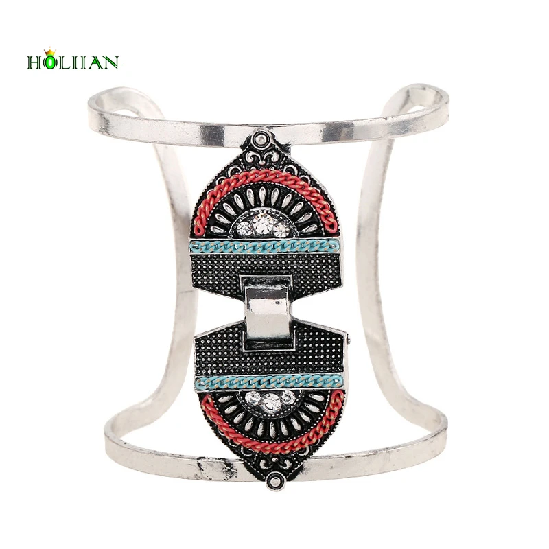

Hot ethnic carter love bracelet&bangles vintage silver plated arm cuff bohemian bangle boho tribal pulseiras marine blue mujer