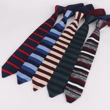 Официальный Мужской классический вязаный галстук, 13 цветов, красный, синий, черный, в горошек, модный вязаный узкий галстук ручной работы, облегающий вязаный галстук в полоску