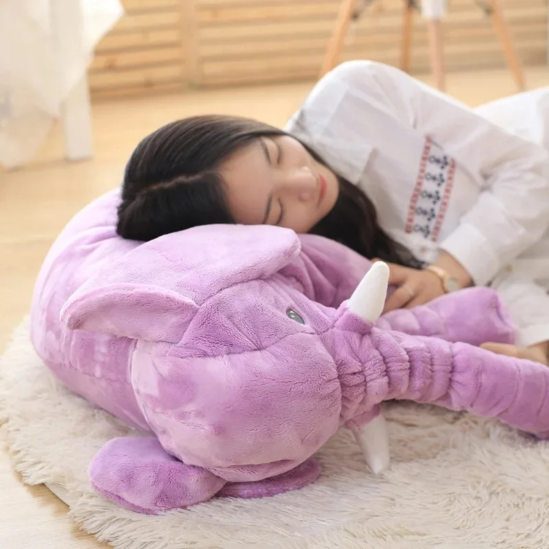 Мультяшная большая плюшевая игрушка в виде слона, 60 см, детская подушка для сна, мягкая подушка, слон, кукла, Детская кукла, подарок на день рождения для детей