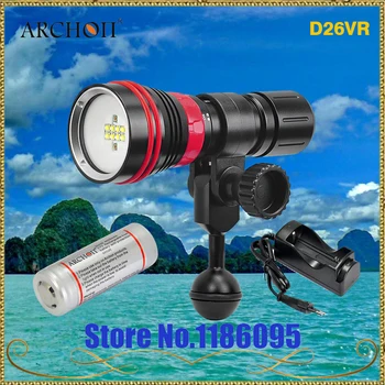 Best Archon D26VR 2000 Lumen White And Red LED Scuba Diving Underwater Photography Video Light With Battery And Charger