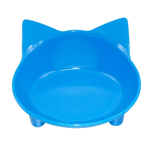Pet Plastic Cat Face Bowl Cat Kitten Food Feeding Bowls Non Slip Pet