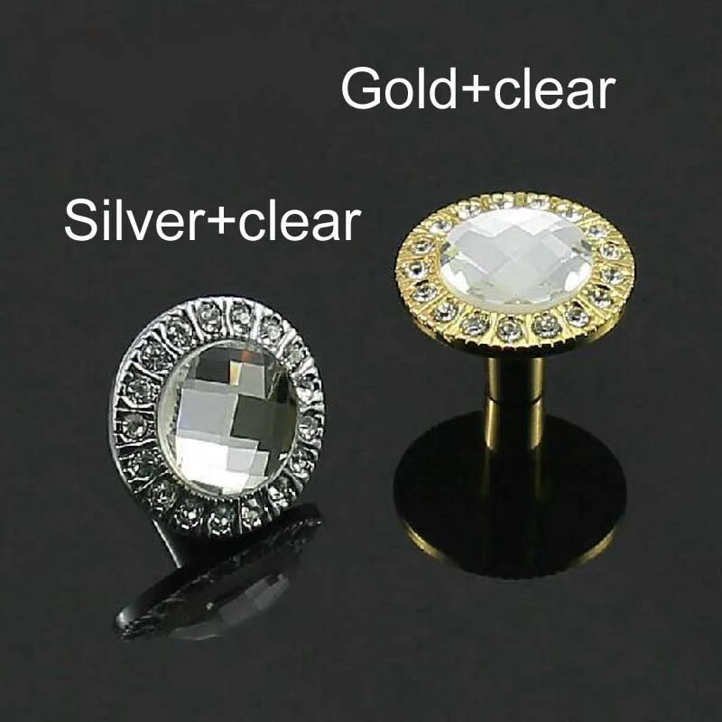 glass kitchen knob crystal drawer pull silver gold Zinc Alloy
