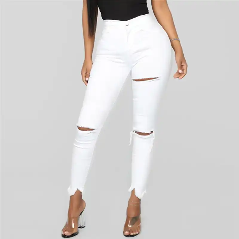 white torn jeans