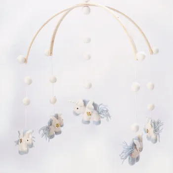 

INS Scandinavian-Felt Unicorn Wind Chimes Infant Bed Bell Game Tent Decoration Wall Photography Props