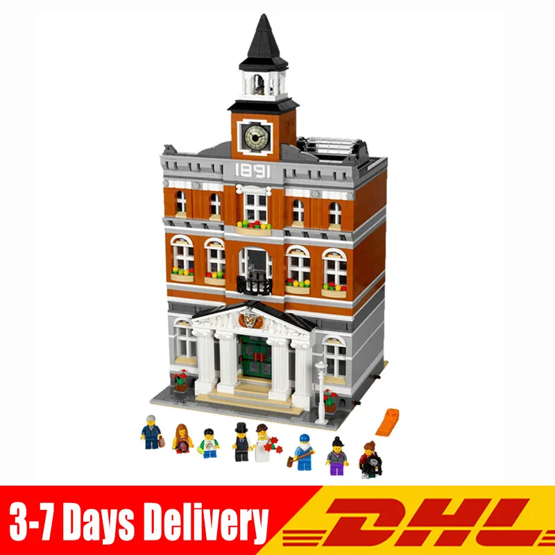 

In Stock 2018 The Town Hall City Street Model Building Blocks Bricks Gifts Toys for Kids Gifts Compatible LegoINGlys 10224